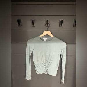 Athleta Girl Knit Light Green Twist Front Long Sleeve Top